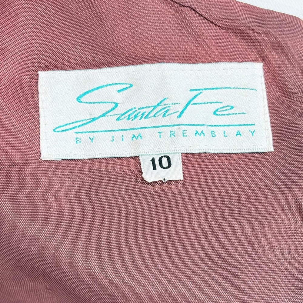 Vintage Santa Fe by Jim Tremblay Linen Sheath Dress Brown Side Button 10 - Picture 5 of 10
